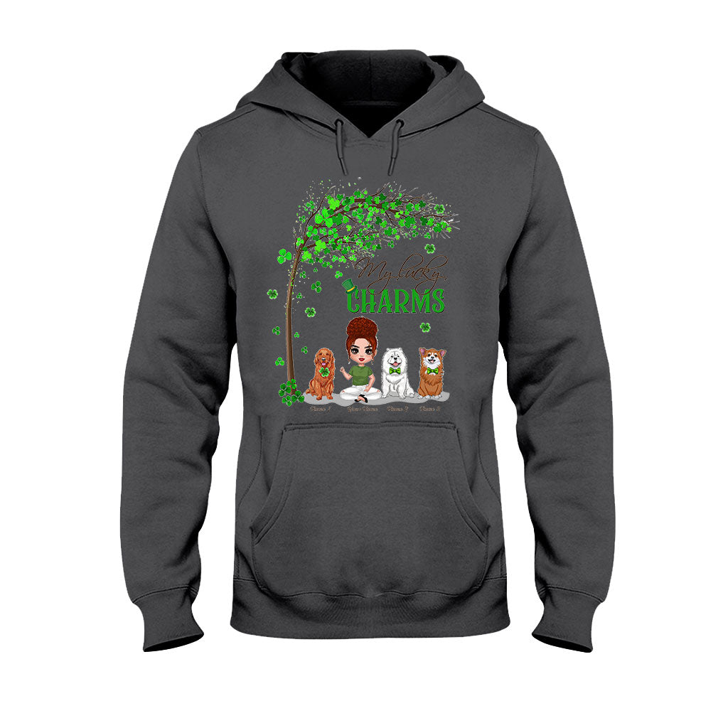 T-shirt et sweat à capuche personnalisés « Chiens et fille irlandais pour la Saint-Patrick » (fête irlandaise).