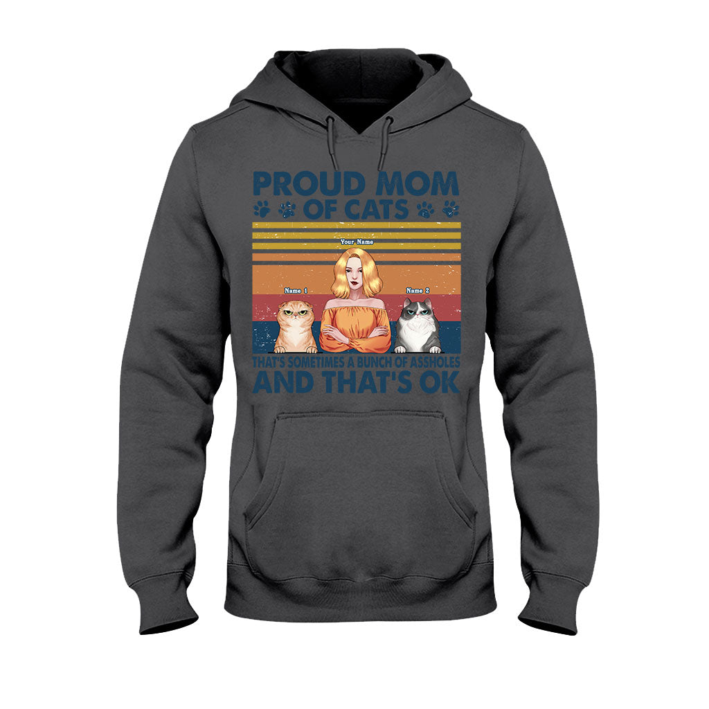 Fière maman d'un chat - T-shirt et sweat à capuche personnalisés