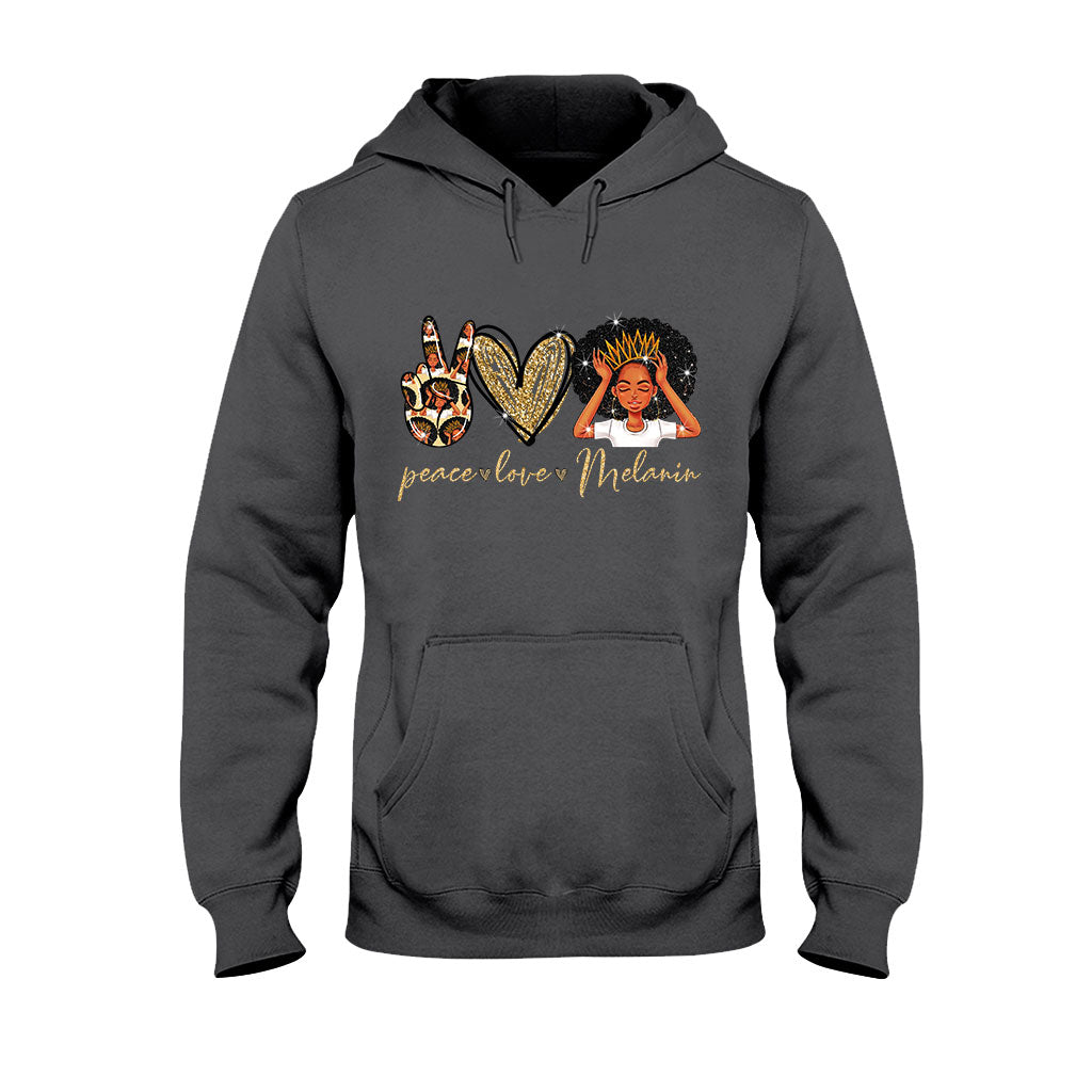 T-shirt et sweat à capuche Melanin - Afro-Américain avec imprimé à paillettes imitation 1121