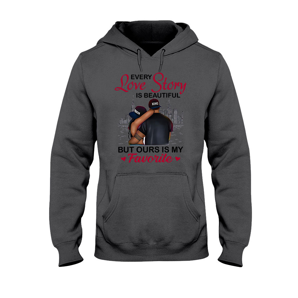 Couple noir - T-shirt et sweat à capuche personnalisés afro-américains 112021