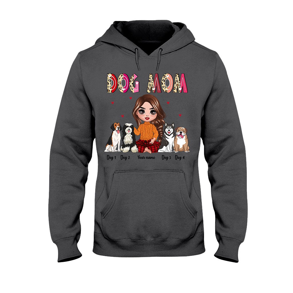 Maman et grand-mère assises avec le chien - T-shirt et sweat à capuche personnalisés pour chien