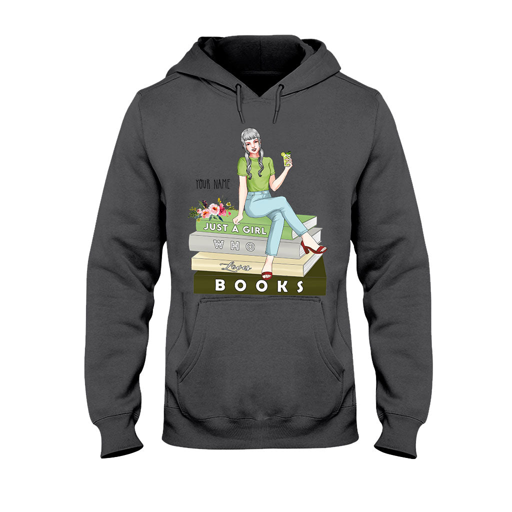 Juste une fille qui aime les livres - T-shirt et sweat à capuche personnalisés avec des livres