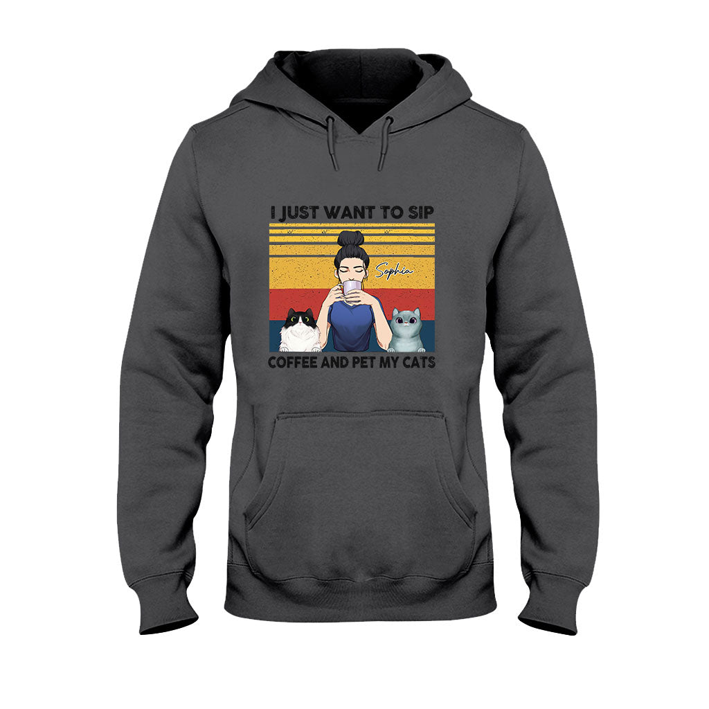 Café pour mamans de chats - T-shirt et sweat à capuche personnalisés pour chats