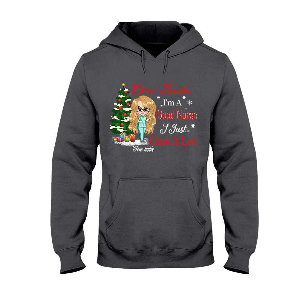 Cher Père Noël, je suis une bonne infirmière - T-shirt et sweat à capuche de Noël personnalisés pour infirmières