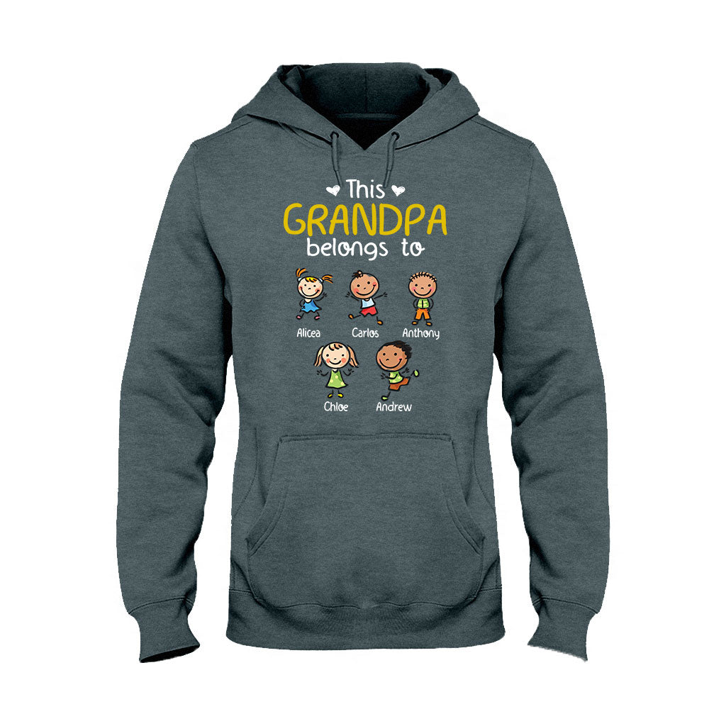 Ce t-shirt et ce sweat à capuche personnalisés « Ce grand-père et cette grand-mère appartiennent à » pour papa