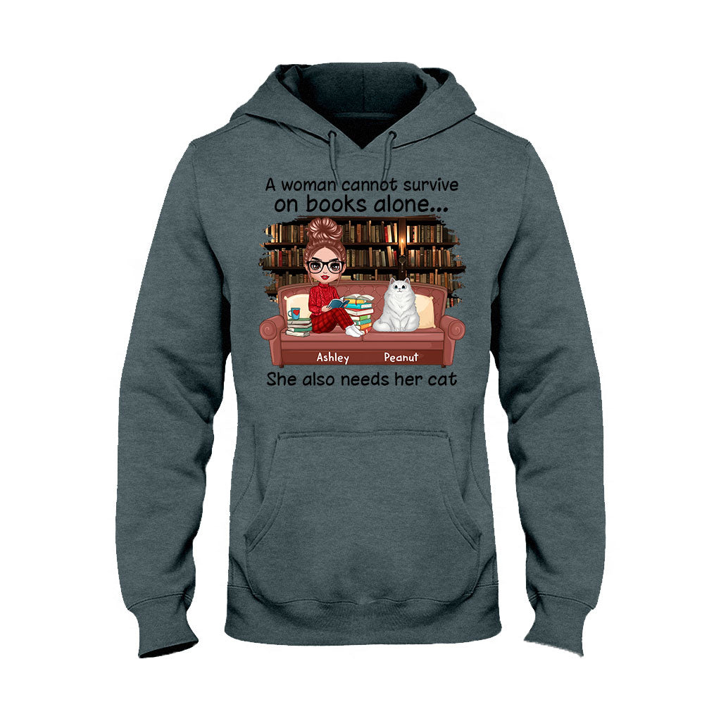 Livres et chats - T-shirt et sweat à capuche personnalisés avec motif de livre