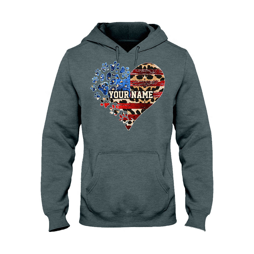 T-shirt et sweat à capuche personnalisés pour chien « Maman Chat de Juillet » - Fête de l'Indépendance