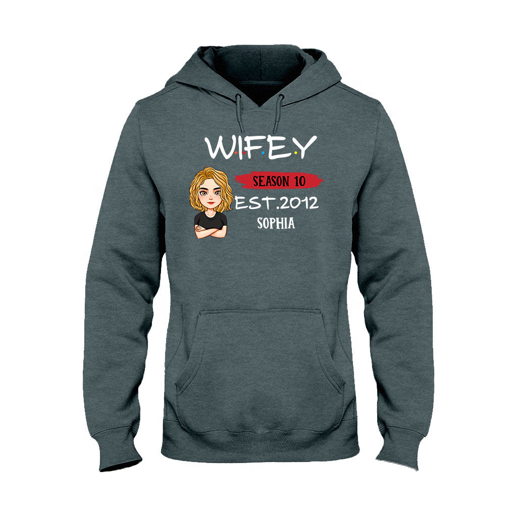 T-shirt et sweat à capuche personnalisés pour couples « Husby Wifey »
