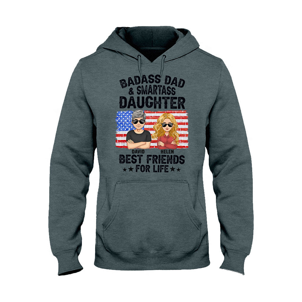 Papa badass et fille insolente, meilleurs amis pour la vie - T-shirt et sweat à capuche personnalisés pour papa