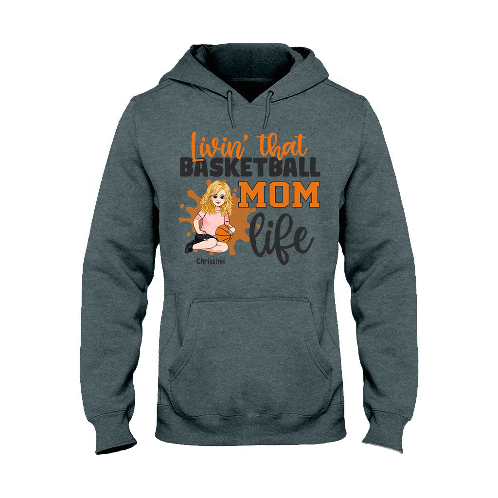 Vivre pleinement sa vie de maman - T-shirt et sweat à capuche personnalisés pour la fête des mères, sur le thème du basketball