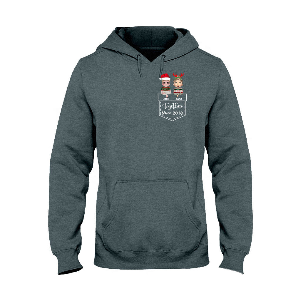 Ensemble - T-shirt et sweat à capuche de Noël personnalisés pour couples