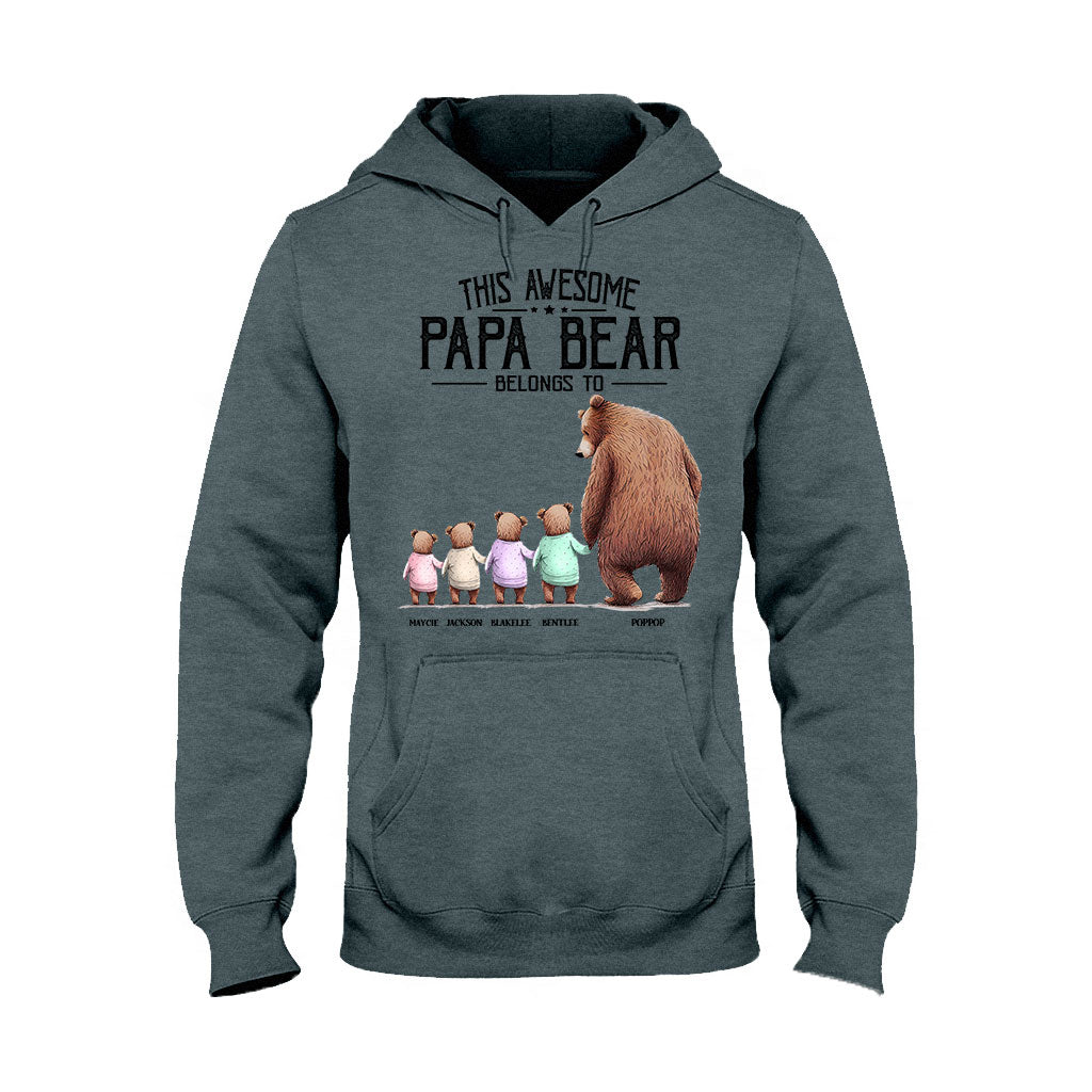 Ce t-shirt et ce sweat à capuche personnalisés « Papa Ours appartient à »