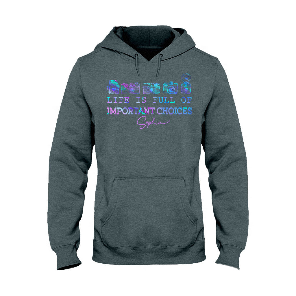 La vie est pleine de choix importants - T-shirt et sweat à capuche personnalisés avec photo