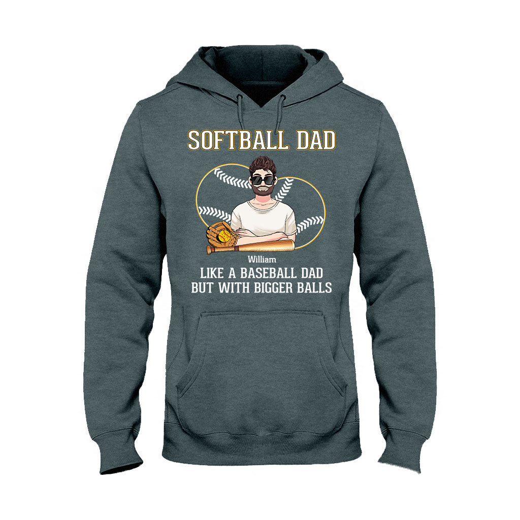 Papa de softball, comme un papa de baseball, mais avec des balles plus grosses ! – T-shirt et sweat à capuche de softball personnalisés