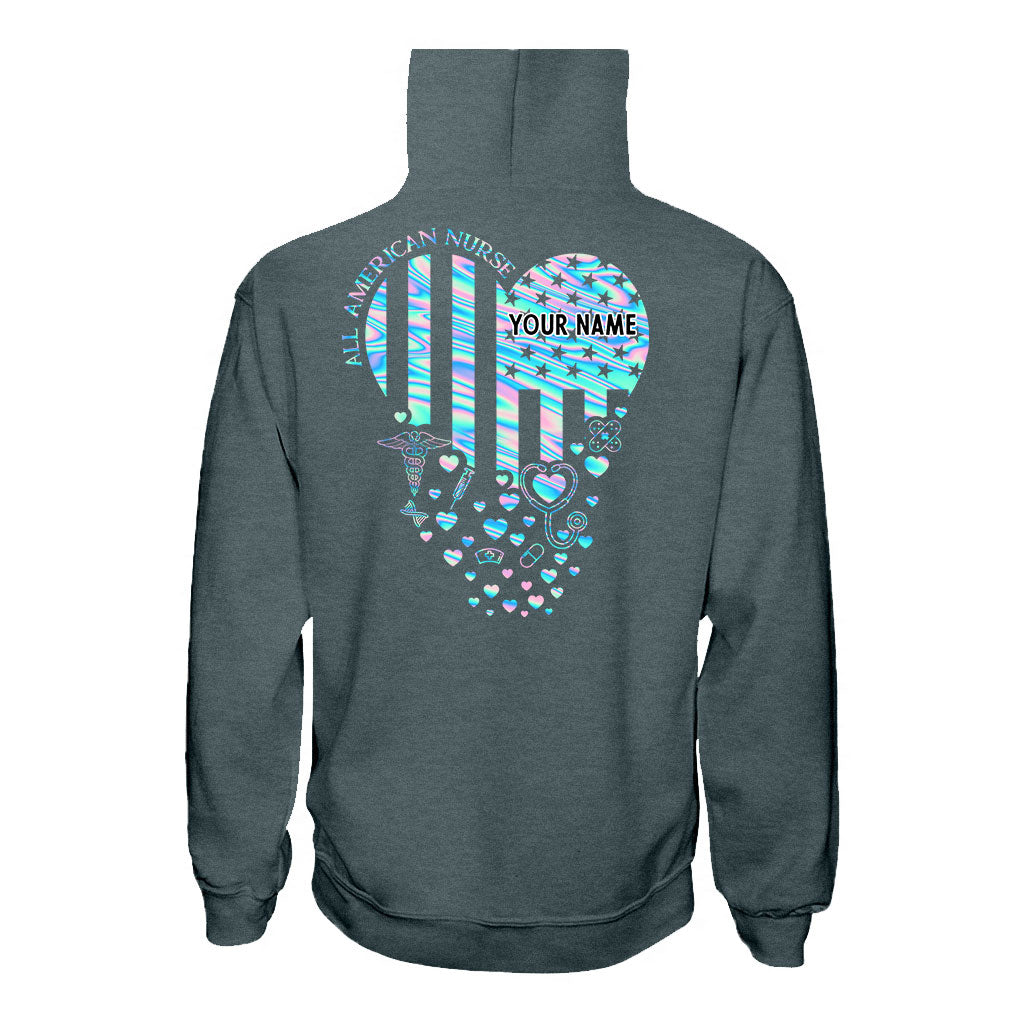 Infirmière fière - T-shirt et sweat à capuche personnalisés pour la fête de l'Indépendance