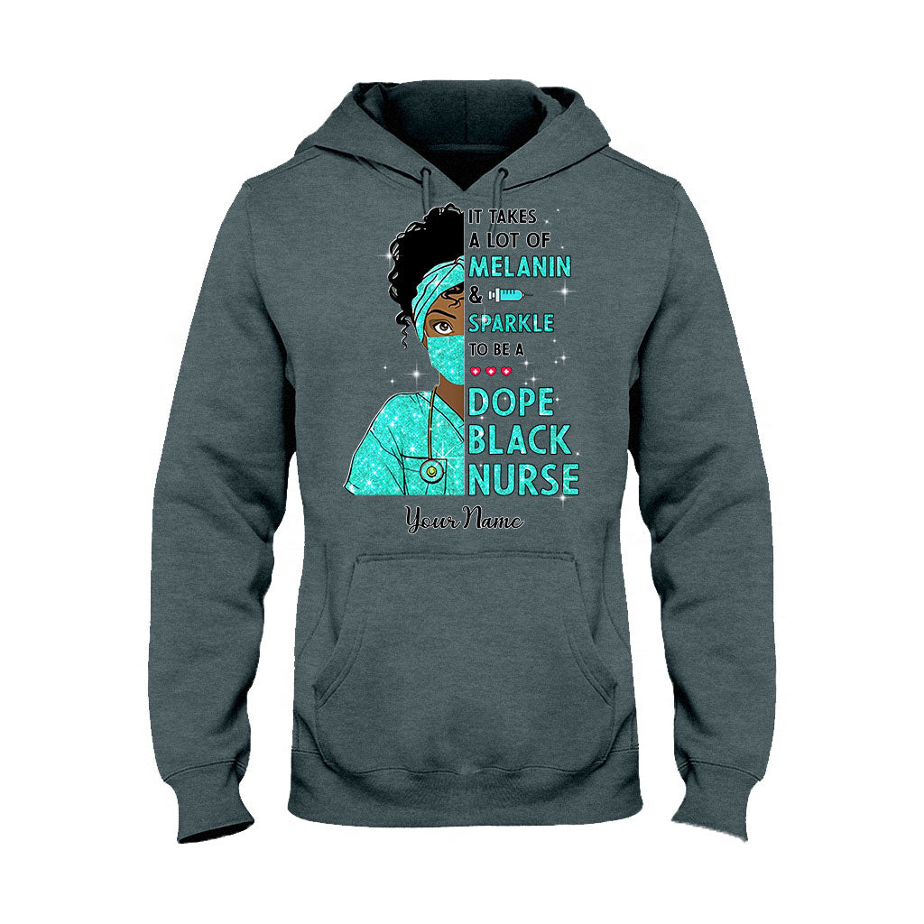 Il faut beaucoup de mélanine et d'éclat - T-shirt et sweat à capuche personnalisés pour infirmière avec imprimé à faux paillettes