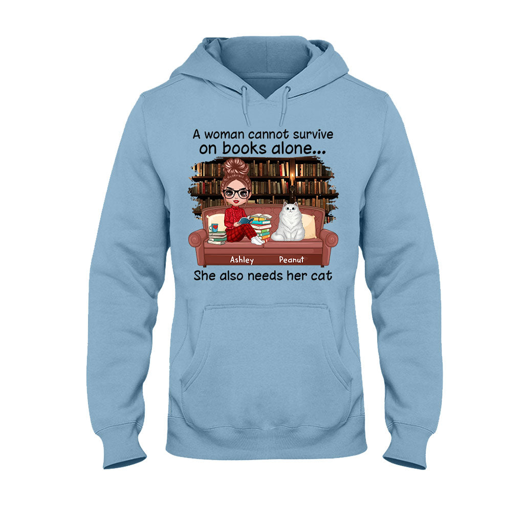 Livres et chats - T-shirt et sweat à capuche personnalisés avec motif de livre