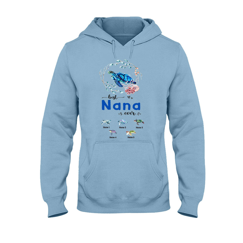 Meilleure mamie du monde - Cadeau tortue pour grand-mère, grand-père, maman, papa, oncle, tante - T-shirt et sweat à capuche personnalisés