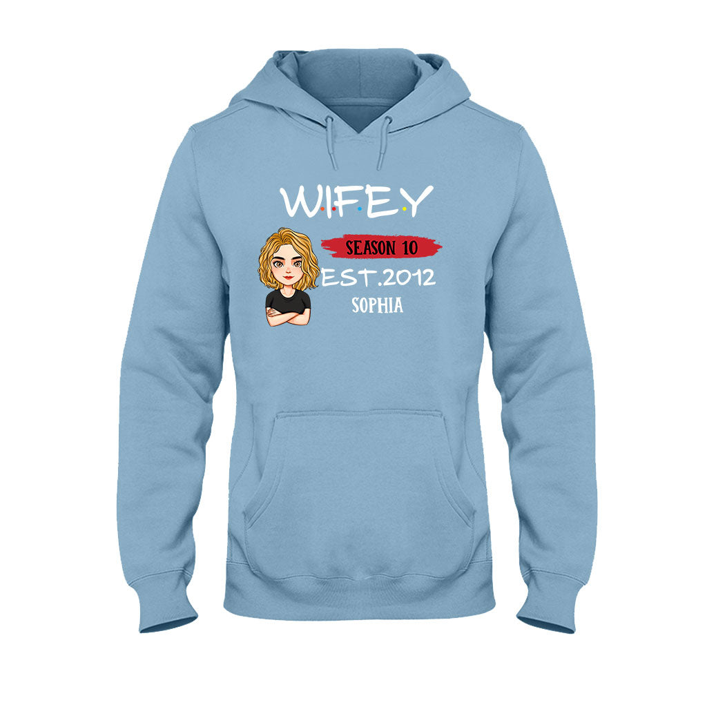 T-shirt et sweat à capuche personnalisés pour couples « Husby Wifey »