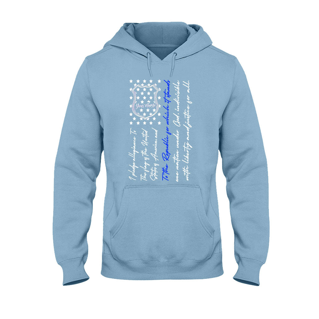 Insigne de police et serment d'allégeance - T-shirt et sweat à capuche personnalisés pour la fête de l'Indépendance