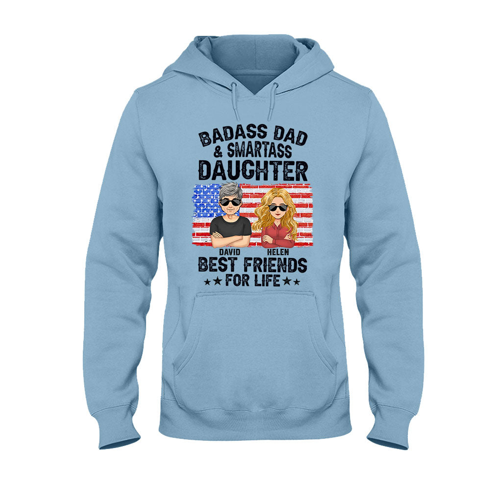 Papa badass et fille insolente, meilleurs amis pour la vie - T-shirt et sweat à capuche personnalisés pour papa