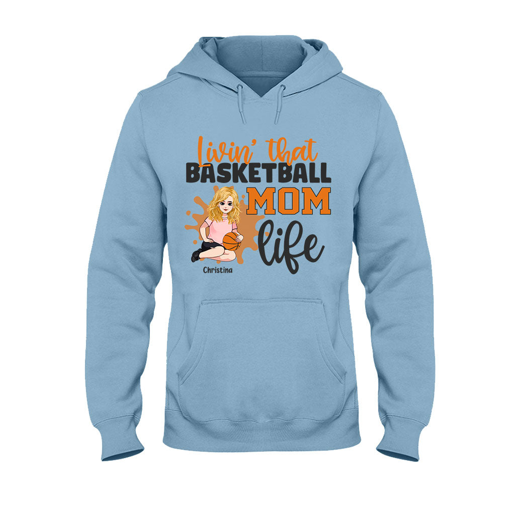 Vivre pleinement sa vie de maman - T-shirt et sweat à capuche personnalisés pour la fête des mères, sur le thème du basketball