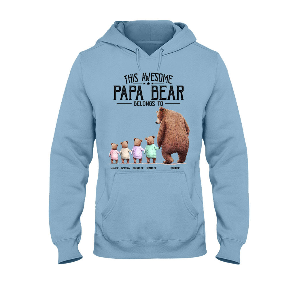 Ce t-shirt et ce sweat à capuche personnalisés « Papa Ours appartient à »