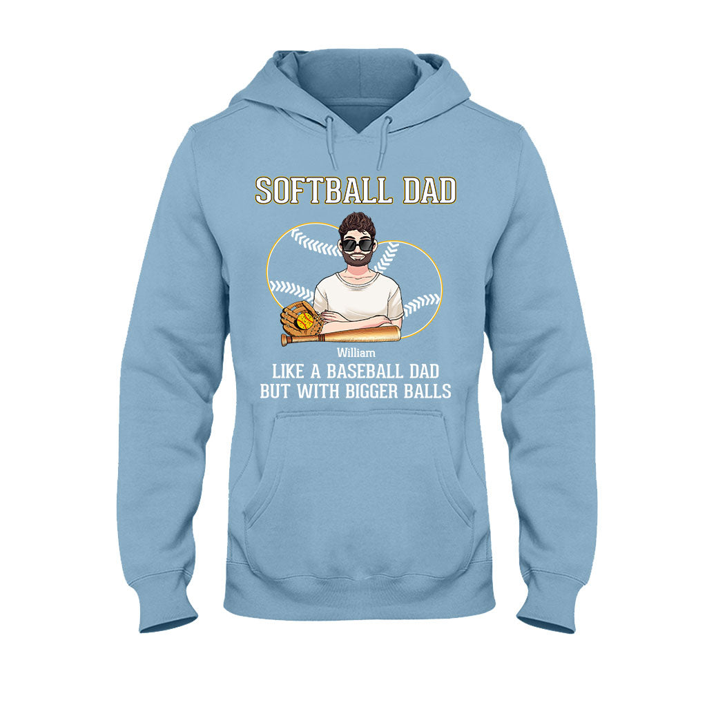 Papa de softball, comme un papa de baseball, mais avec des balles plus grosses ! – T-shirt et sweat à capuche de softball personnalisés