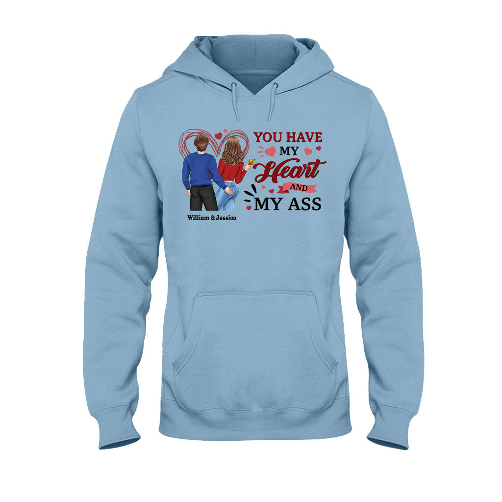 Tu as mon cœur et mes fesses - T-shirt et sweat à capuche personnalisés pour couples