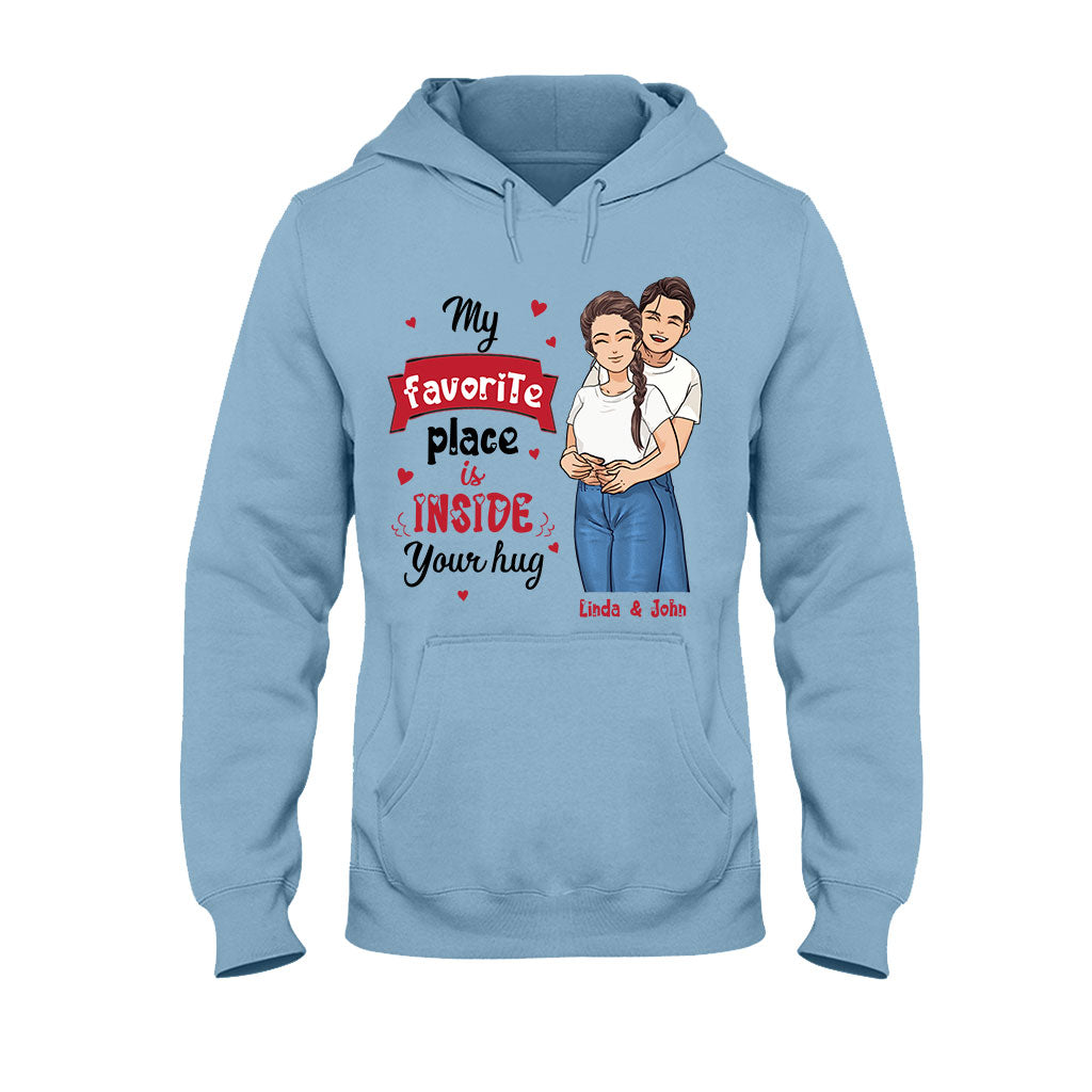 Mon endroit préféré, c'est dans tes bras - T-shirt et sweat à capuche personnalisés pour couples