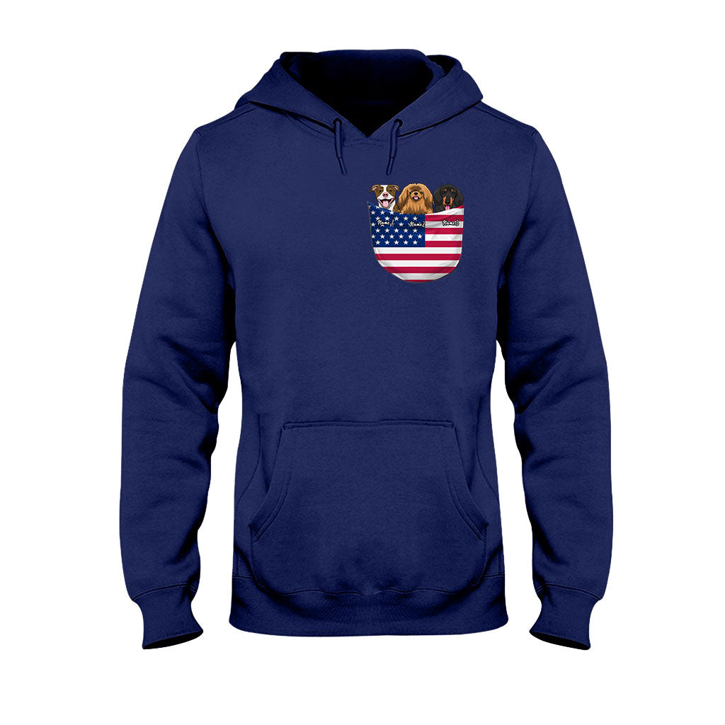 T-shirt et sweat à capuche personnalisés pour chien, pour la fête nationale américaine du 4 juillet.