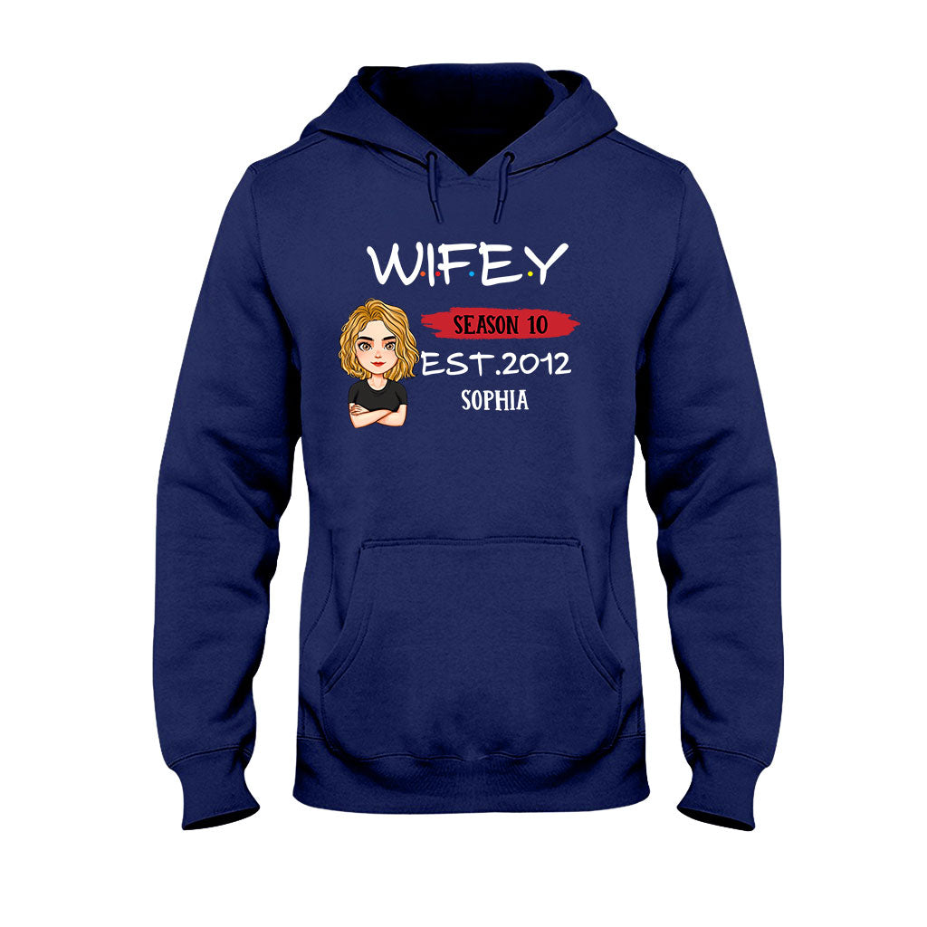 T-shirt et sweat à capuche personnalisés pour couples « Husby Wifey »