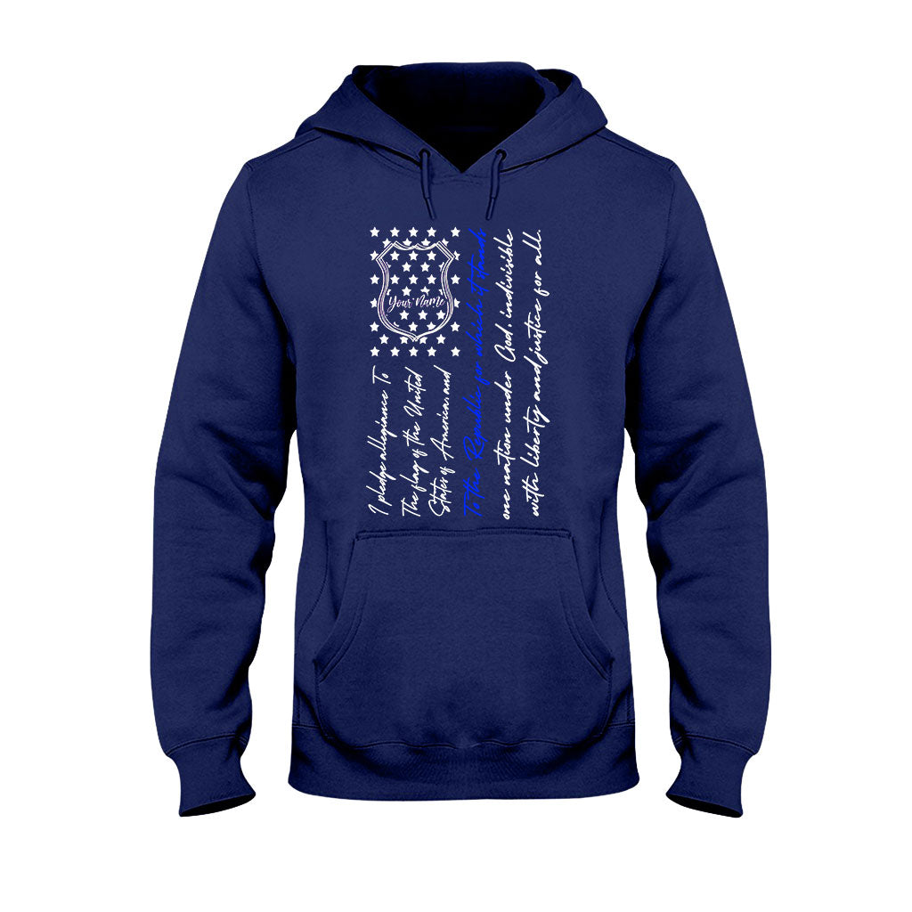 Insigne de police et serment d'allégeance - T-shirt et sweat à capuche personnalisés pour la fête de l'Indépendance