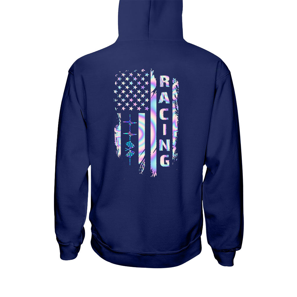 J'adore la course automobile - T-shirt et sweat à capuche personnalisés pour la fête de l'Indépendance