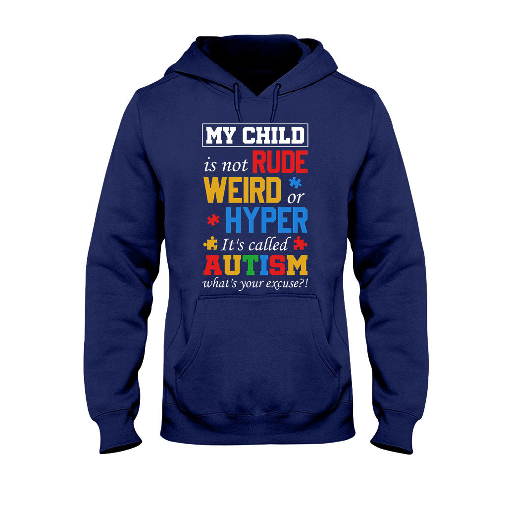 T-shirt et sweat à capuche « Mon enfant n'est ni impoli, ni bizarre, ni hyper classique » pour la sensibilisation à l'autisme 112021