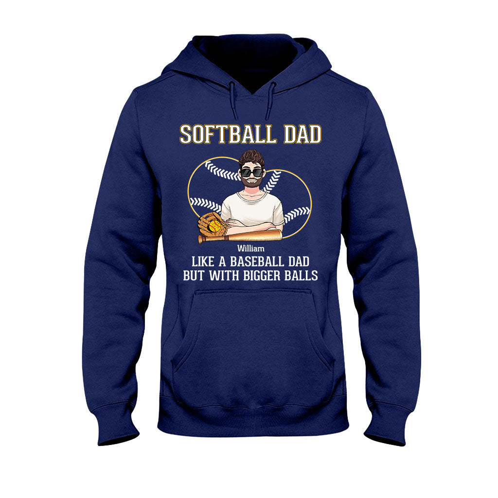 Papa de softball, comme un papa de baseball, mais avec des balles plus grosses ! – T-shirt et sweat à capuche de softball personnalisés