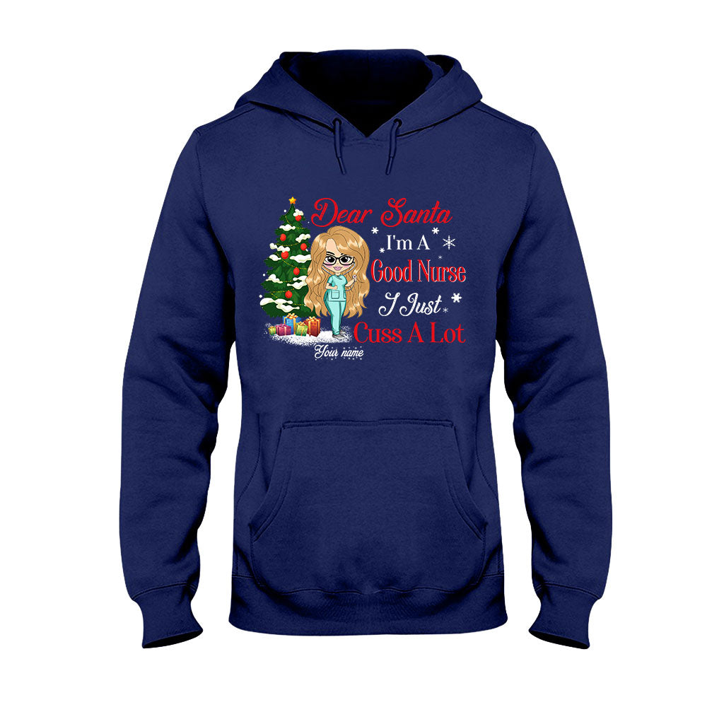 Cher Père Noël, je suis une bonne infirmière - T-shirt et sweat à capuche de Noël personnalisés pour infirmières