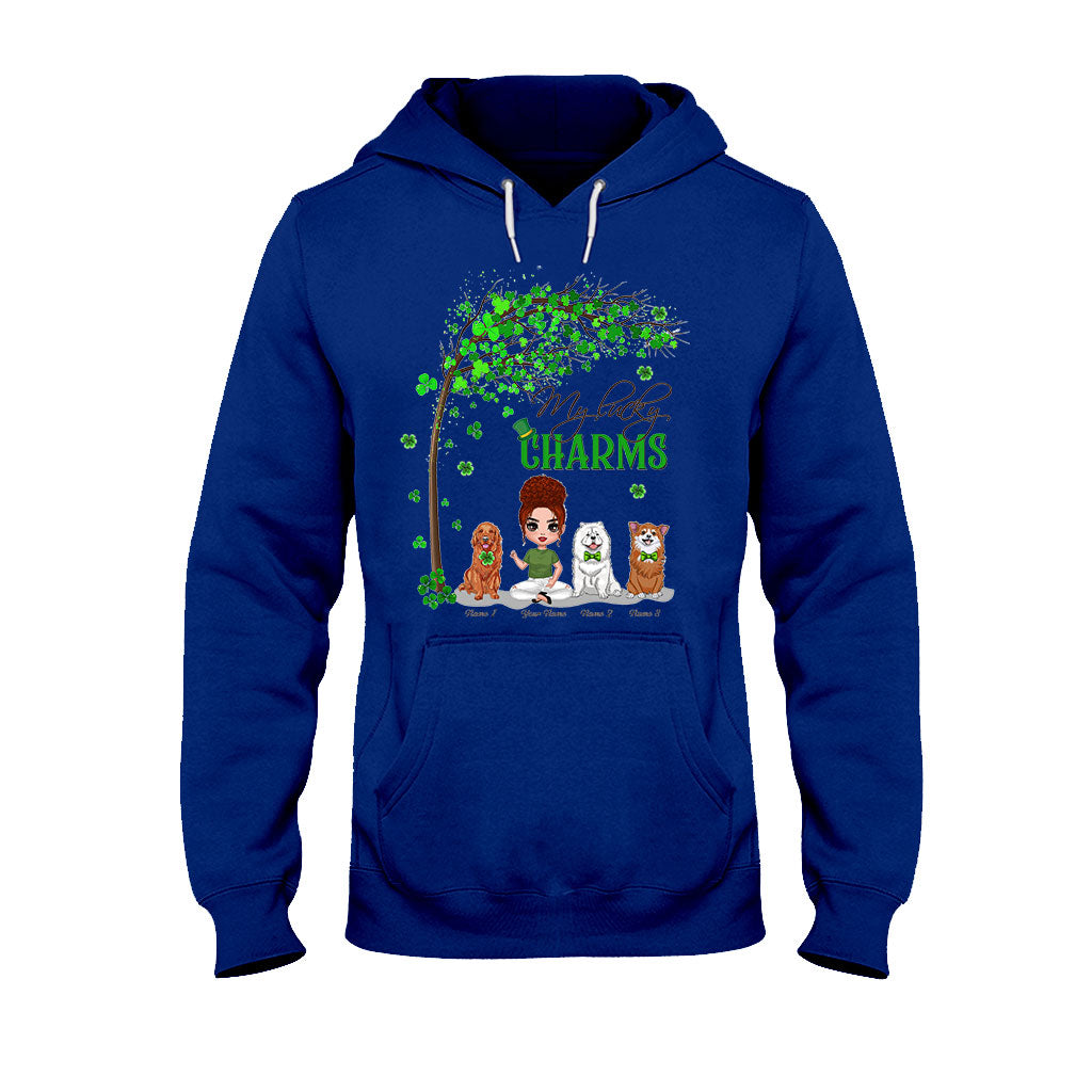T-shirt et sweat à capuche personnalisés « Chiens et fille irlandais pour la Saint-Patrick » (fête irlandaise).