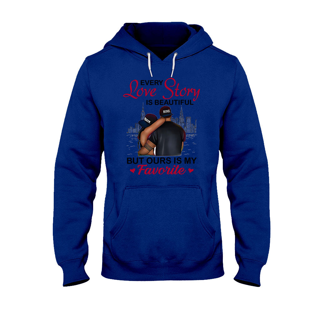 Couple noir - T-shirt et sweat à capuche personnalisés afro-américains 112021