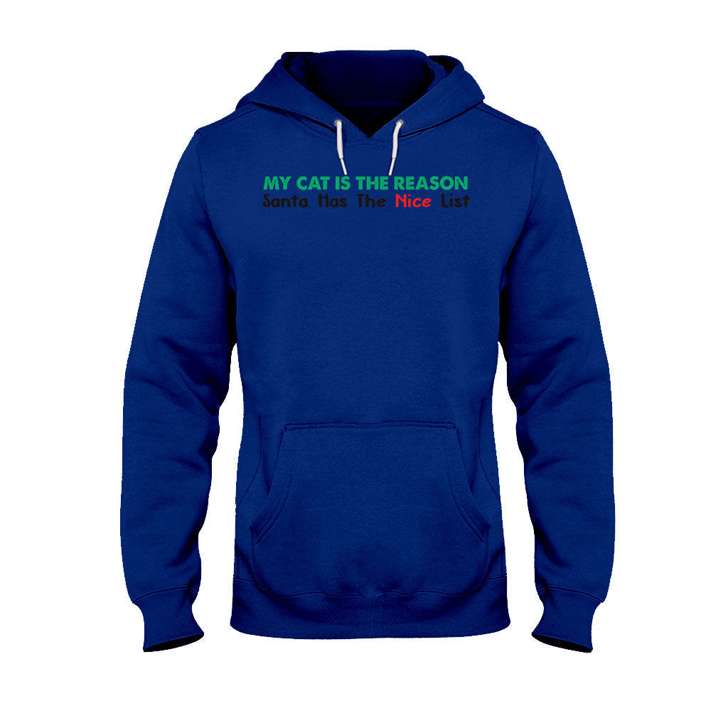 C'est à cause de mon chat que le Père Noël a la liste des vilains - T-shirt et sweat à capuche de Noël personnalisés