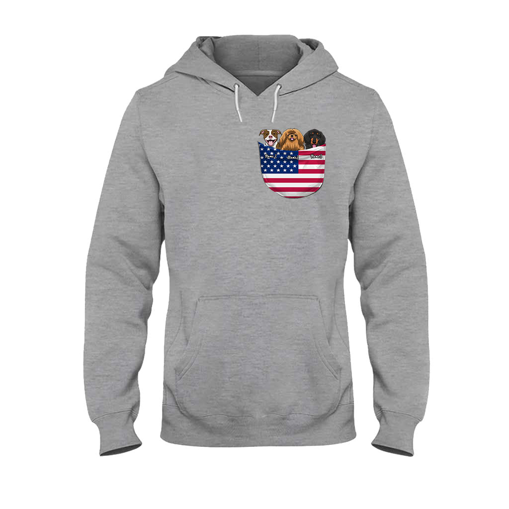 T-shirt et sweat à capuche personnalisés pour chien, pour la fête nationale américaine du 4 juillet.