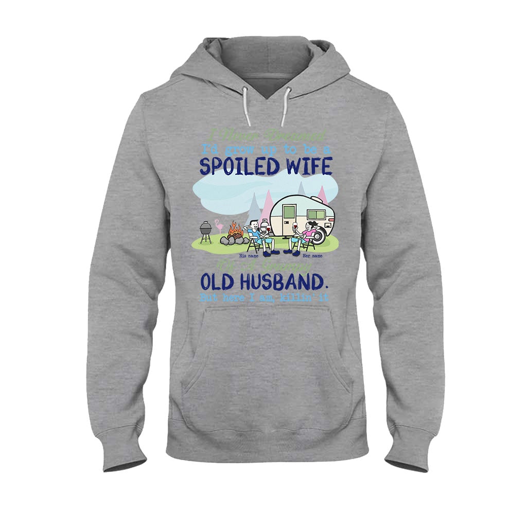 Spoiled Wife Camping Couple - Personalized T-shirt and Hoodie