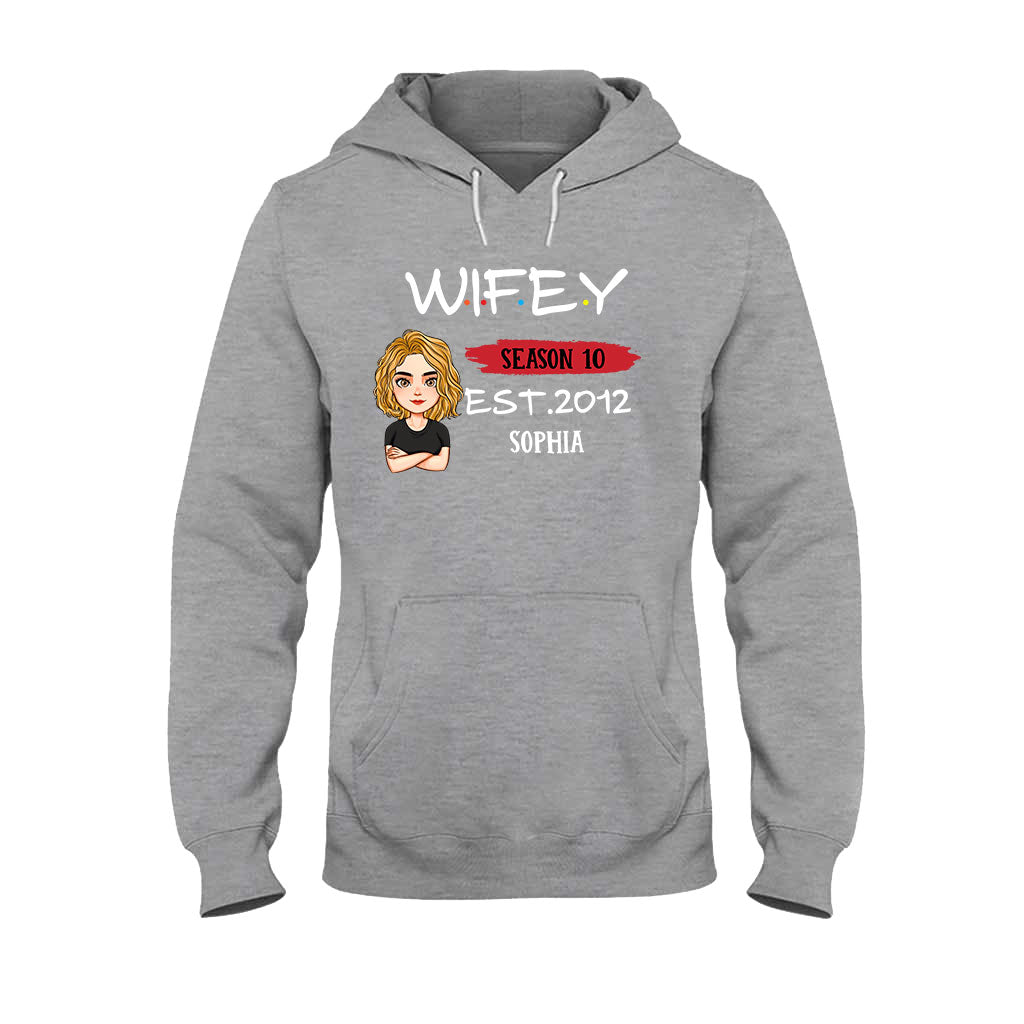 T-shirt et sweat à capuche personnalisés pour couples « Husby Wifey »