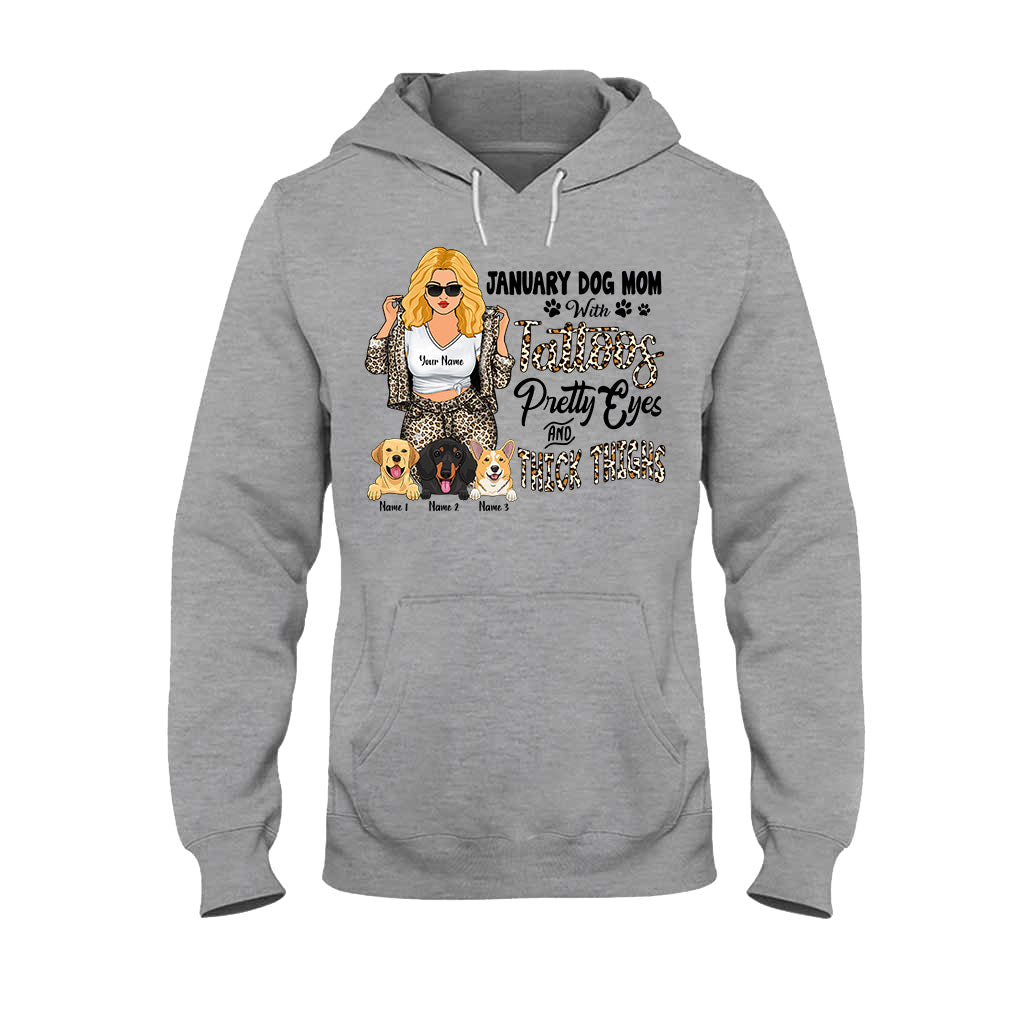 Maman chienne tatouée aux jolis yeux et aux cuisses bien charnues - T-shirt et sweat à capuche personnalisés pour la fête des mères