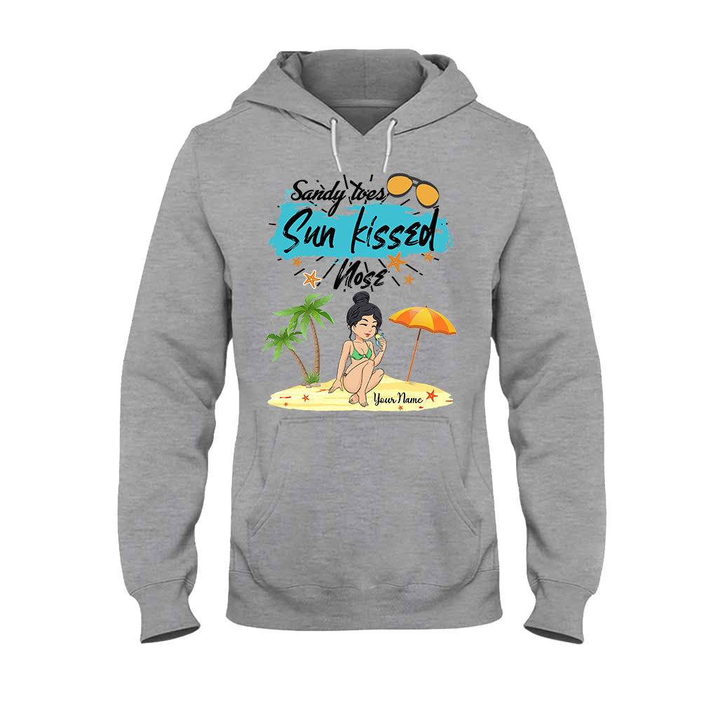 T-shirt et sweat à capuche personnalisés « Sandy Toes Sunkissed Nose » pour les amoureux de la mer