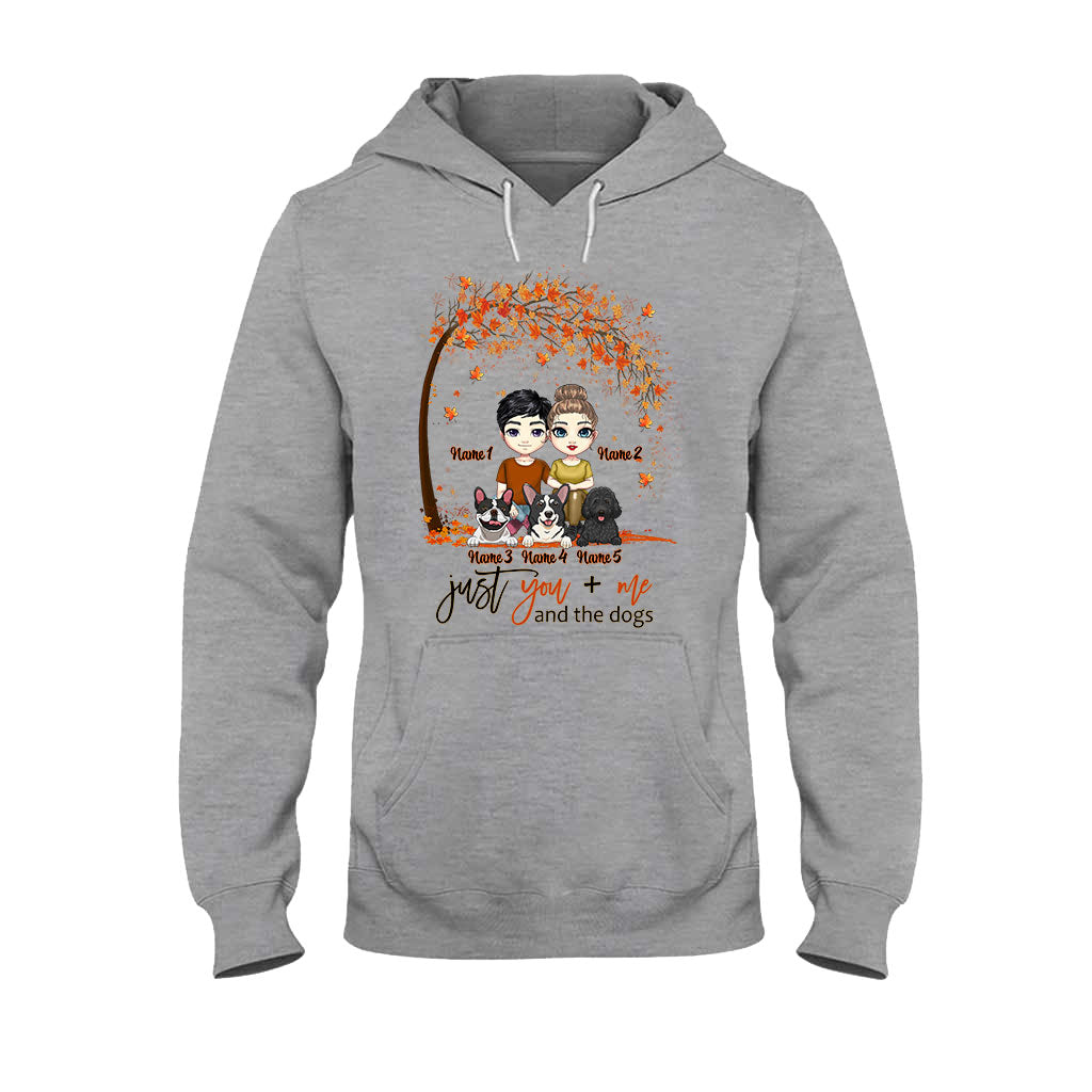 Toi, moi et les chiens - T-shirt et sweat à capuche personnalisés pour couples, idéal pour l'automne