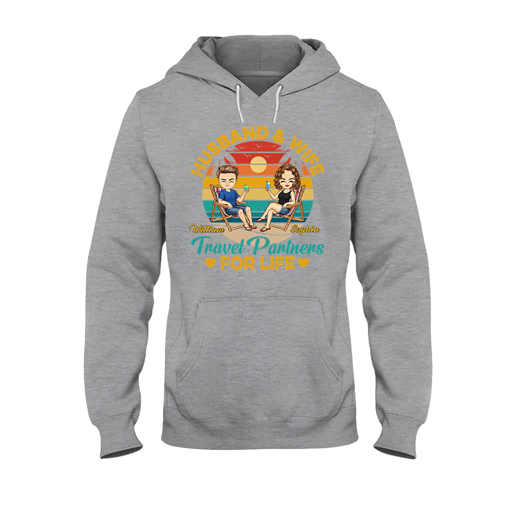 Husband And Wife Travel Partners - Personalized Couple T-shirt and Hoodie