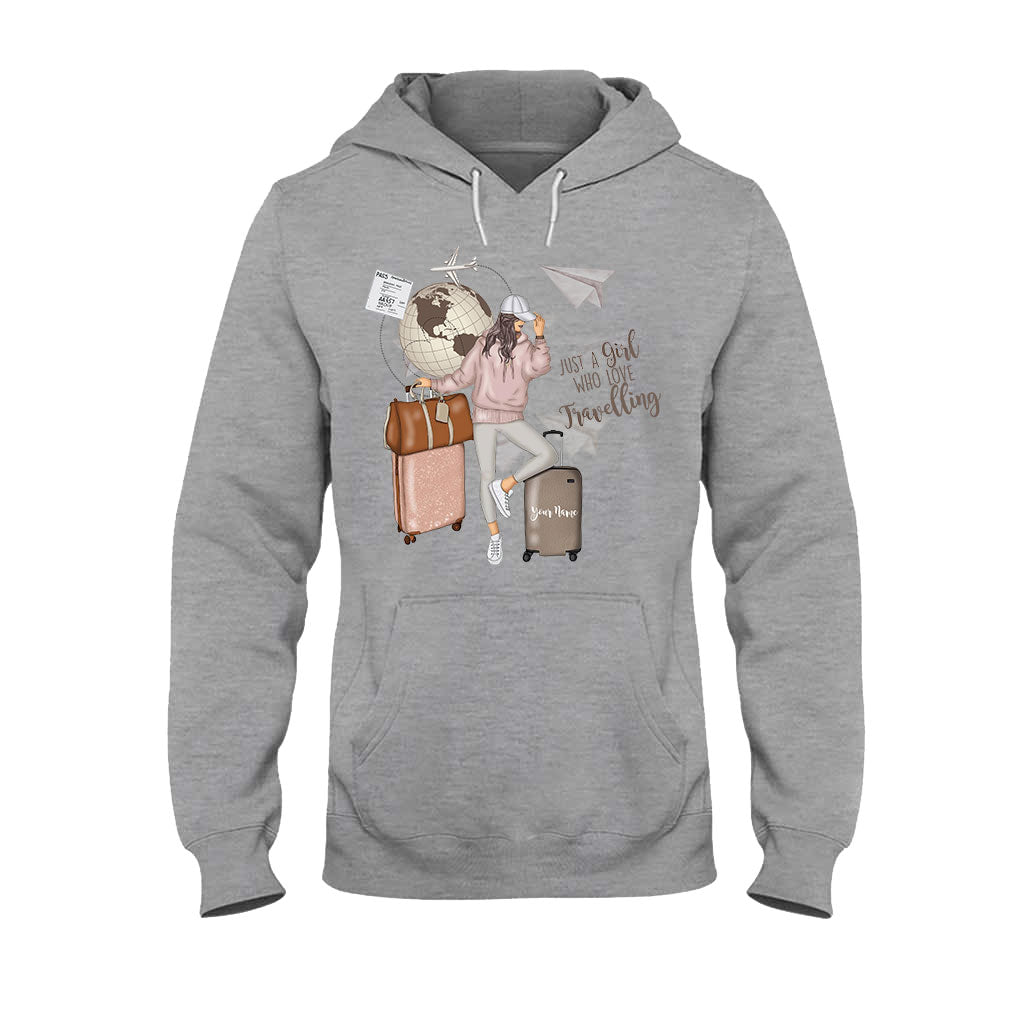 Juste une fille qui aime voyager - T-shirt et sweat à capuche personnalisés