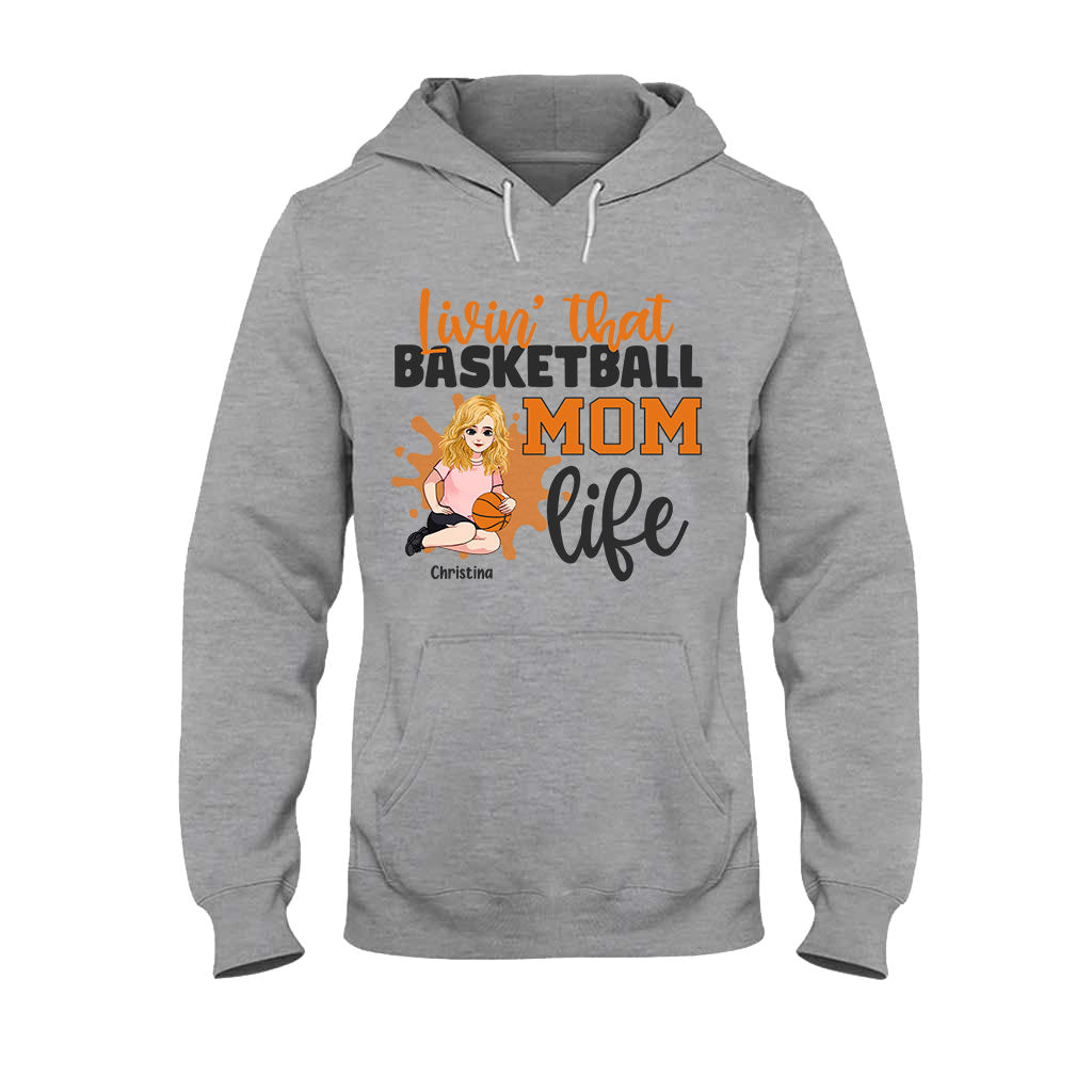 Vivre pleinement sa vie de maman - T-shirt et sweat à capuche personnalisés pour la fête des mères, sur le thème du basketball