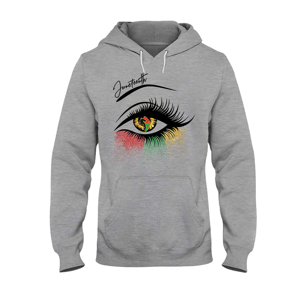 Juneteenth - T-shirt et sweat à capuche afro-américains avec imprimé à paillettes imitation 112021